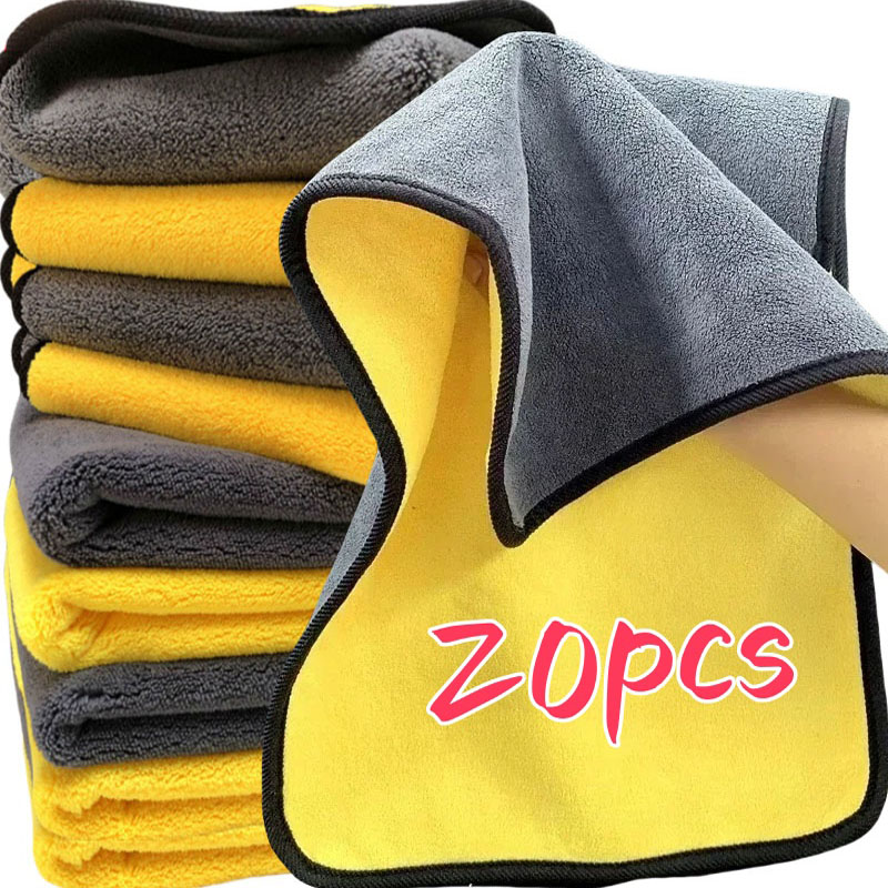 Microfiber Car Drying Towel Super Absorbent - مناشف سميكة من المايكروفايبر بطبقتين لغسيل