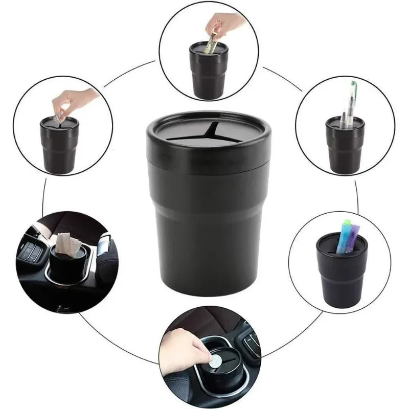 قطعتان من سلة المهملات للسيارة - مراجعة Waterproof Car Trash Can With Lid وسعره