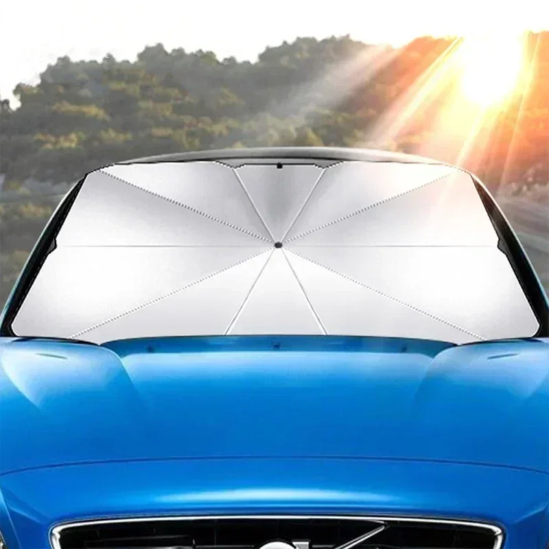مظلة قابلة للطي لحماية زجاج ال - مراجعة Car Sunshade Windshield Umbrella Foldable وسعره