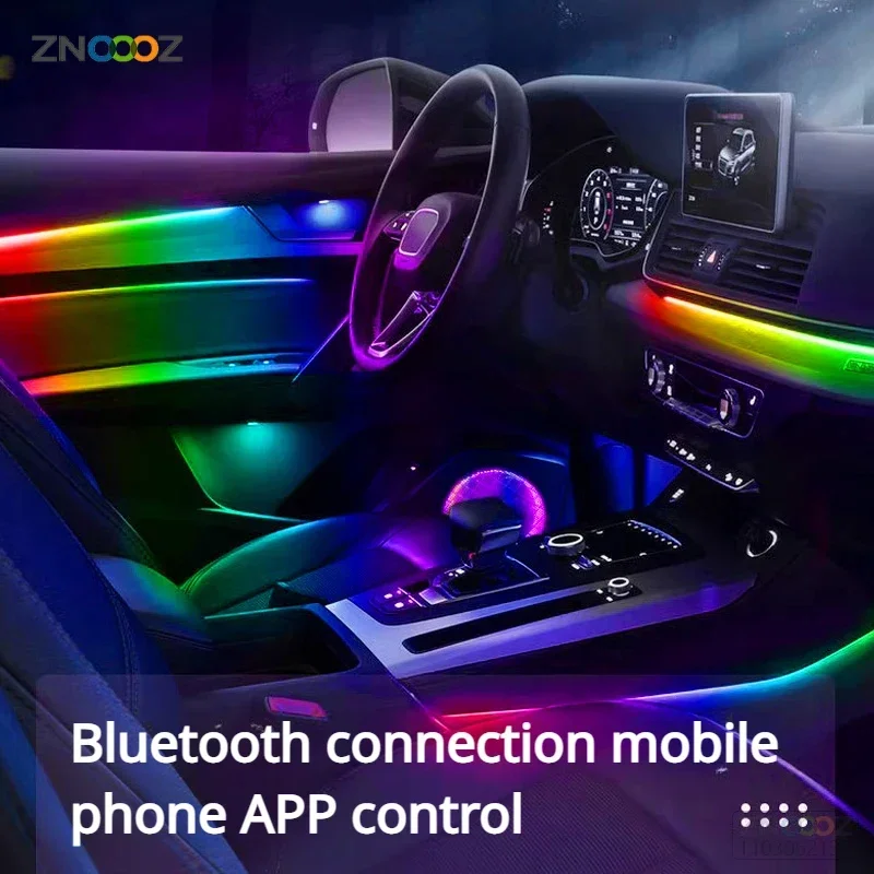 نيون سيارة الداخلية أضواء المح - مراجعة Led Ambient Interior Car Lights App Control وسعره