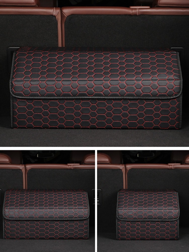 منظم صندوق السيارة الجلدي القا - مراجعة Car Trunk Organizer Foldable Storage Box وسعره