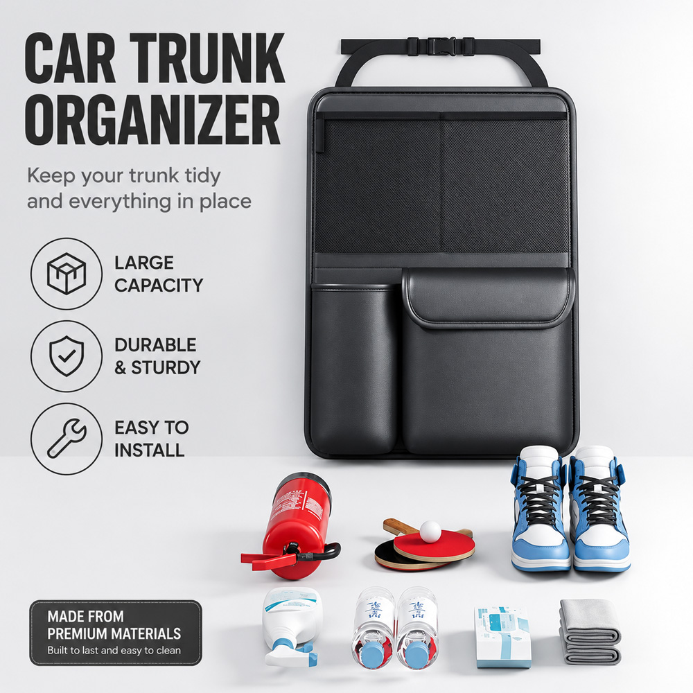 قطعة واحدة من منظم صندوق السيا - مراجعة Car Trunk Organizer Foldable Storage Box وسعره